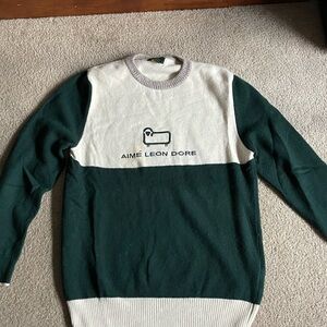 Aime Leon Dore x Woolrich Green and Cream Sweater